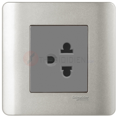 Bộ ổ cắm đơn 3 chấu 16A màu xám Zencelo - Schneider (E84426UESTR_SA_G19)