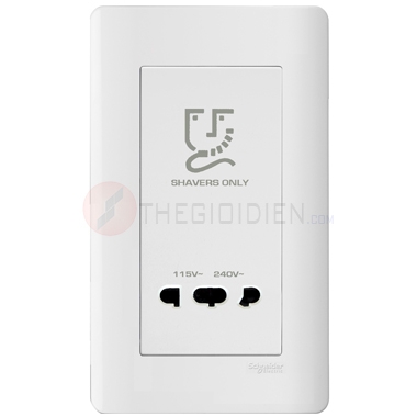 Bộ ổ cắm dao cạo râu màu trắng Zencelo - Schneider (E84T727V_WE)