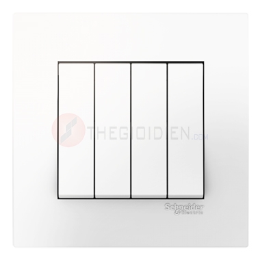 Bộ công tắc bốn 2 chiều 16AX Vivace màu trắng Schneider (KB34S_WE_G19)