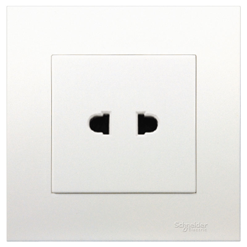 Bộ ổ cắm đơn 2 chấu 10A Vivace màu trắng Schneider (KB426US_WE_G19)