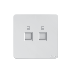 Bộ ổ cắm mạng đôi CAT6 màu trắng K3 Simon (575228)