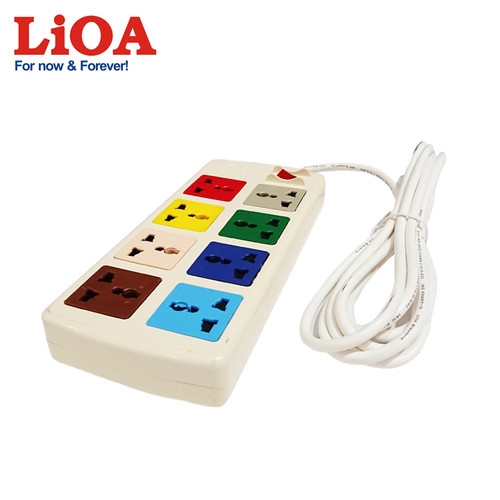Ổ cắm tám 3 chấu 3 lõi dây có công tắc (3m) màu trắng