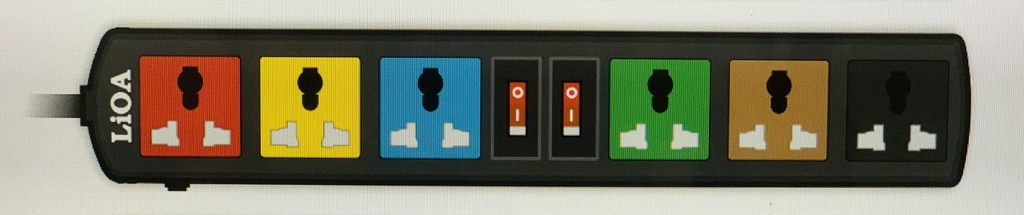 Ổ cắm Lioa kéo dài đa năng, nắp che an toàn tự động, 3m, ko tiếp địa (6D32N)