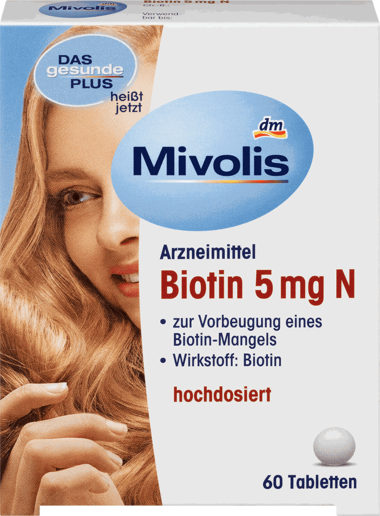 Viên uống mivolis BIOTIN 5mg bổ sung dưỡng chất cho da, tóc và móng