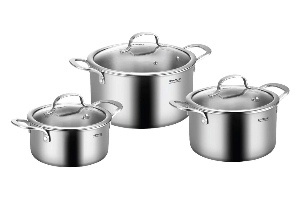 Bộ nồi inox GrandX GX802 Elano