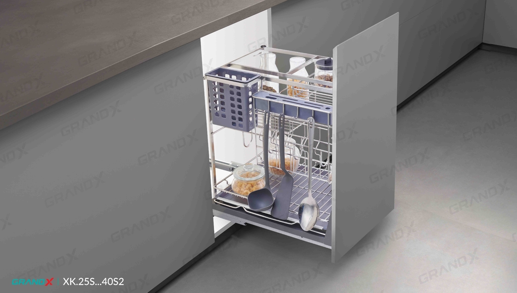 Giá Đựng Chai Lọ Gia Vị Dao Thớt Nan Dẹt GrandX XK.25S