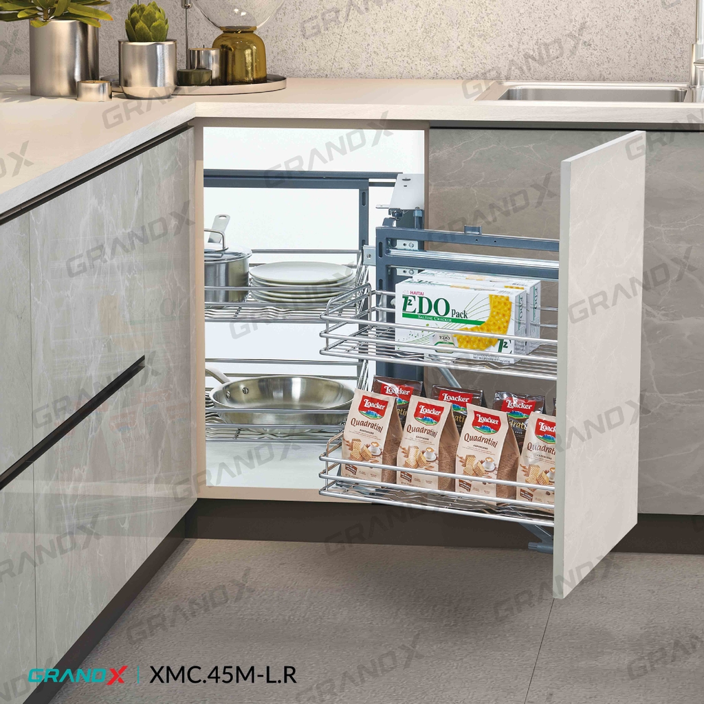Kệ Góc Liên Hoàn Nan Oval SUS403 GrandX XMC.45M (L/R)