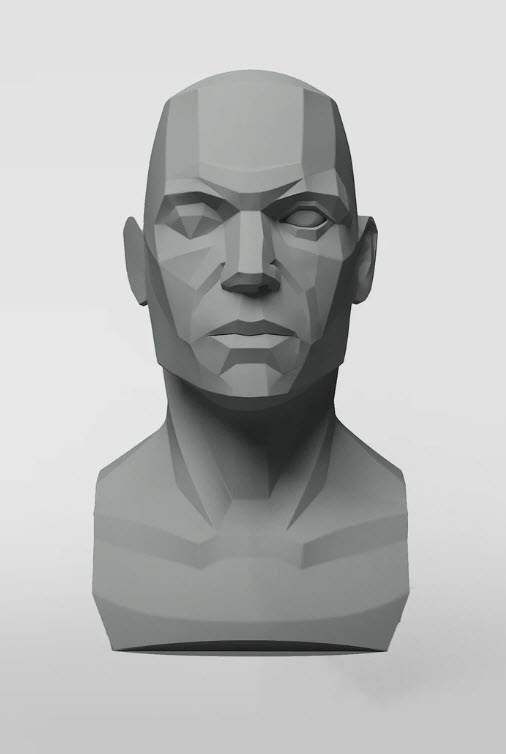 3dtotal Anatomy: Male planar bust