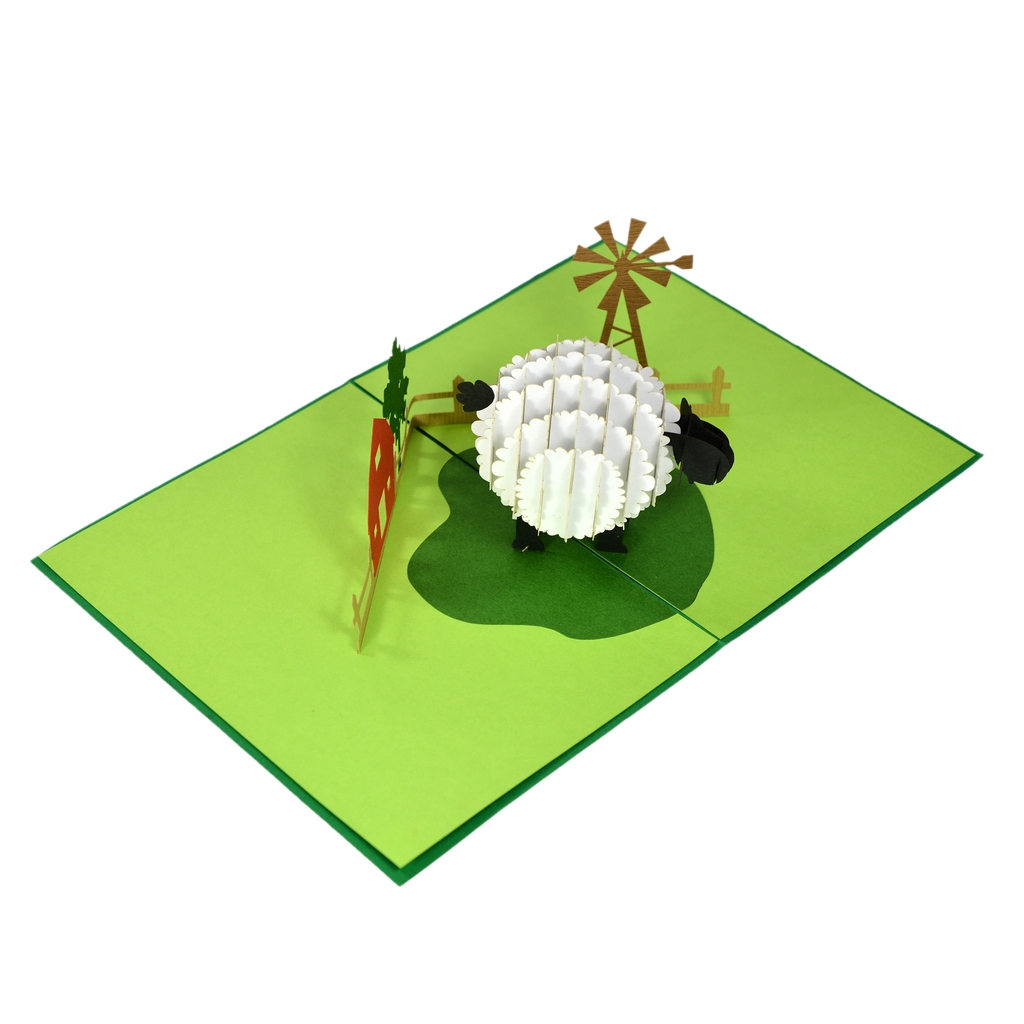 Thiệp nổi 3D cừu trắng thiệp chúc mừng