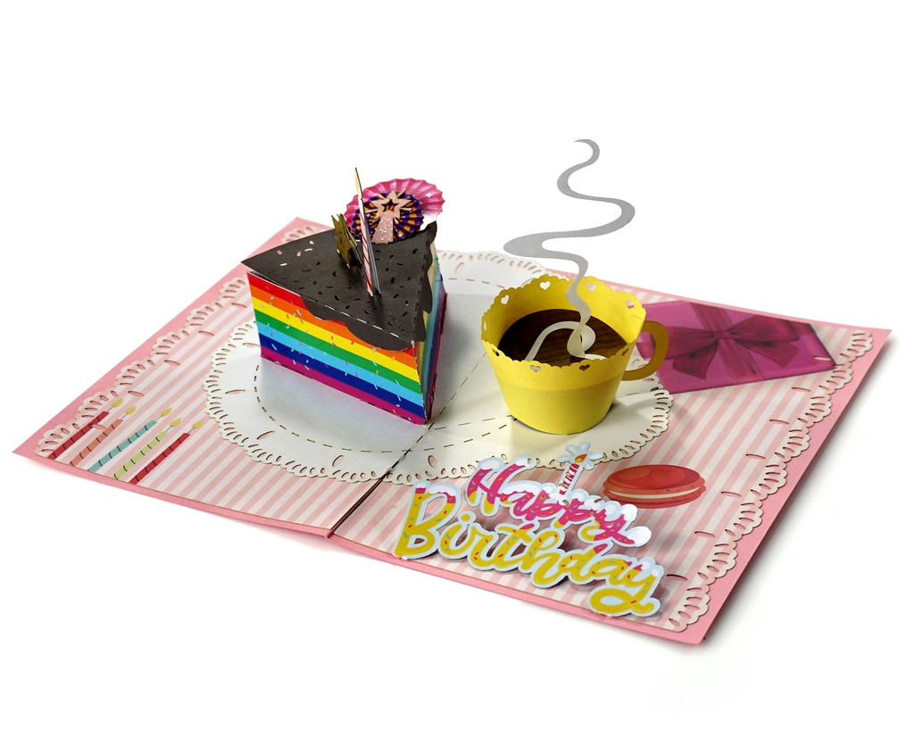 thiệp 3D hình bánh sinh nhật