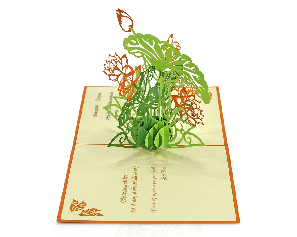 Thiệp 3D hình hoa sen