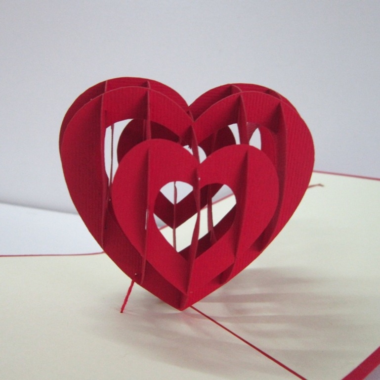thiệp 3D hình trái tim