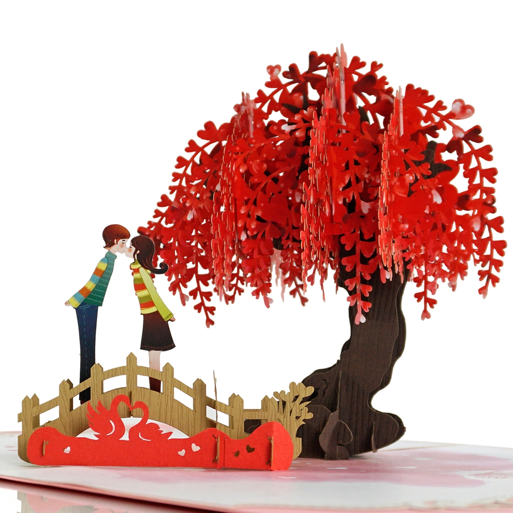 thiệp 3D nụ hôn tình yêu