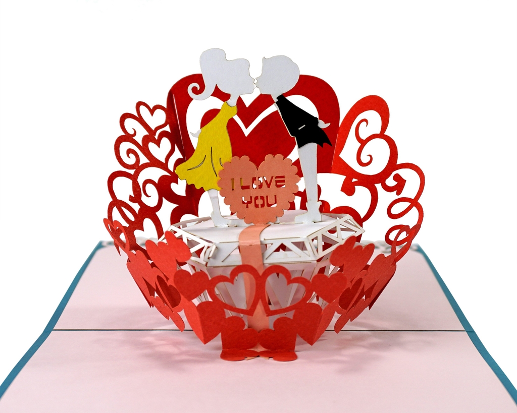 thiệp 3D nụ hôn tình yêu