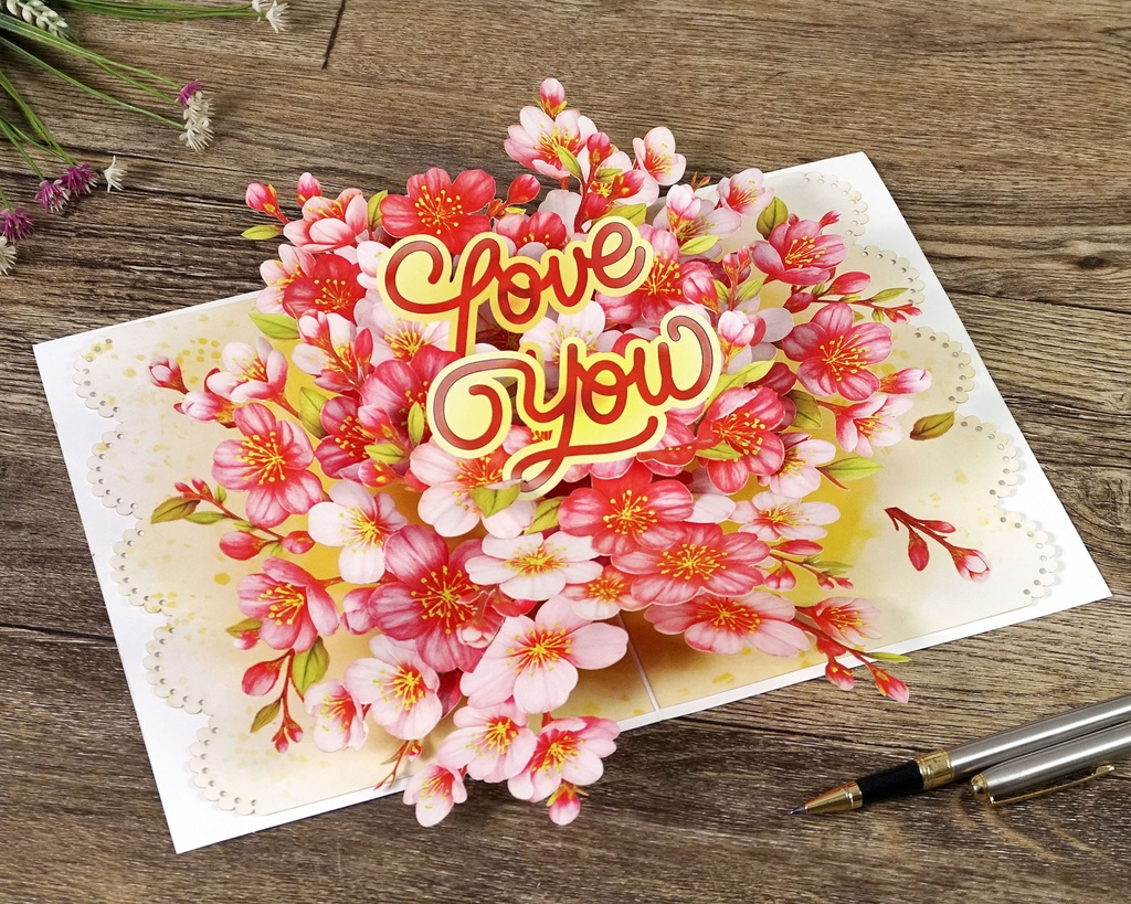 Thiệp 3D Love You chúc mừng ngày Valentine