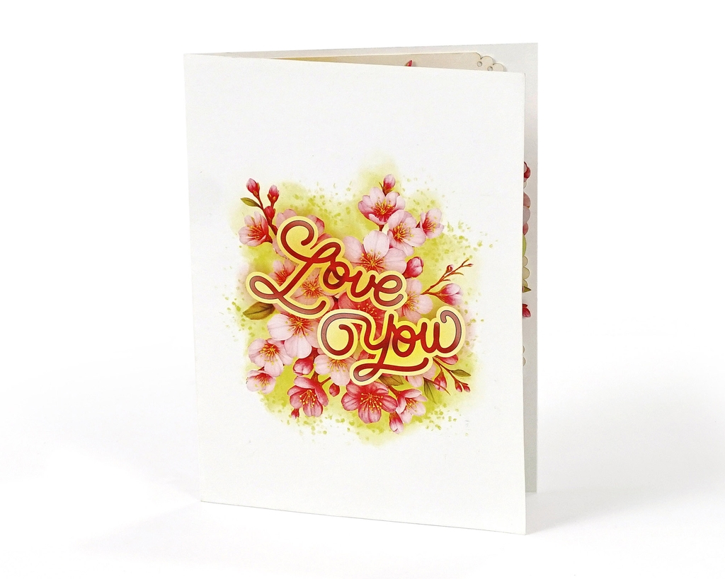 Thiệp 3D Love You chúc mừng ngày Valentine