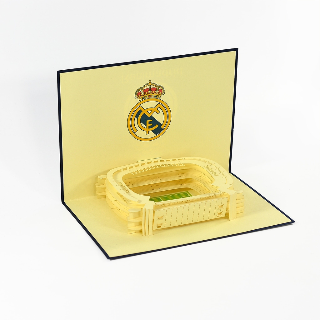 Thiệp nổi 3D pop-up sân vận động Realmadrid