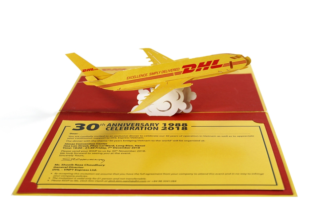 thiệp mời 3D DHL Logistic