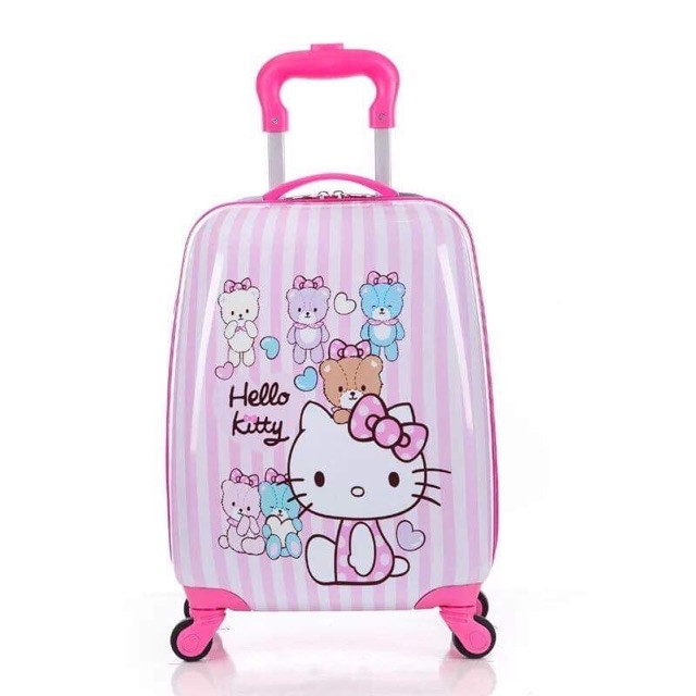 Va li trẻ em hoạt hình 3D mèo Hello Kitty sọc