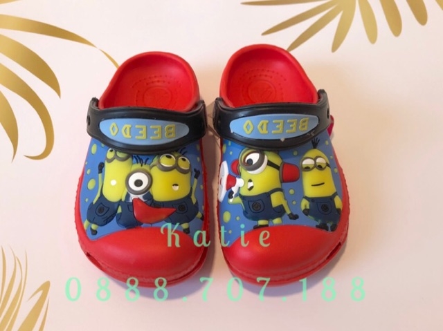 Dép sục cá sấu Crocs cho bé Minion Đỏ