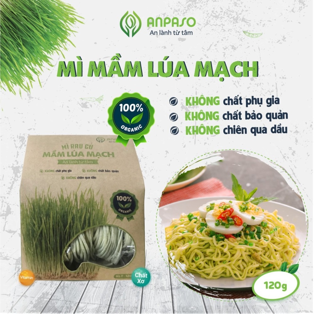 Mì mầm lúa mạch Organic Anpaso ăn chay giảm cân 300gr/120gr