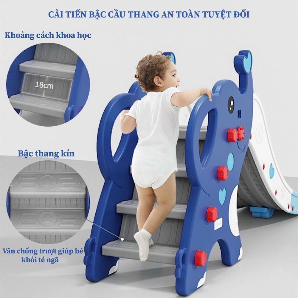 Cầu trượt - Bóng rổ voi con Dumbo cho bé size lớn 1m9