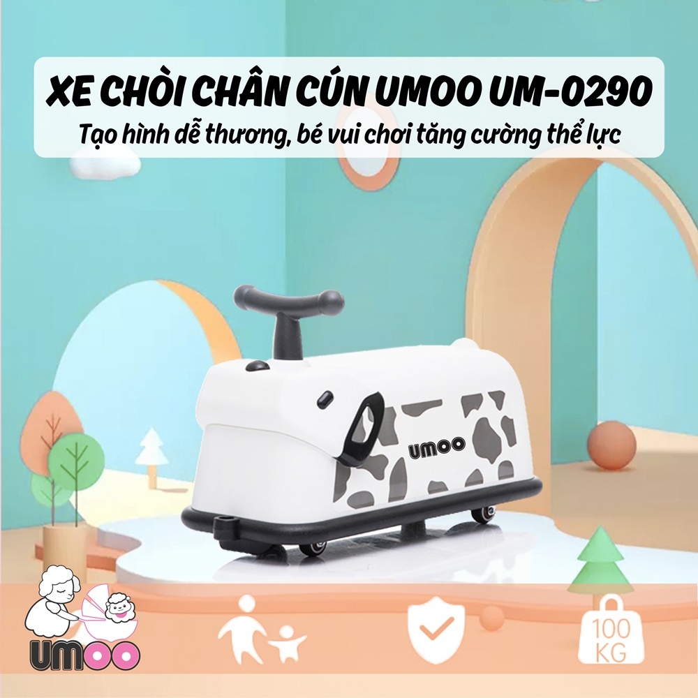 XE CHÒI CHÂN CÚN CON UMOO CHO BÉ VẬN ĐỘNG VUI KHỎE MÀU TRẮNG - HỒNG