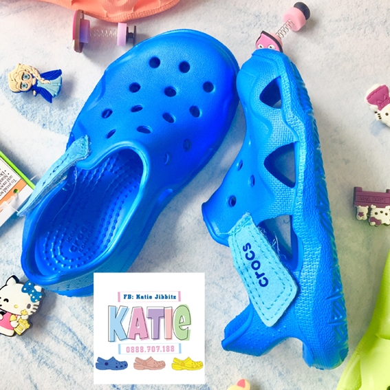 Giày sandal Crocs Swiftwater cho bé màu Xanh Dương