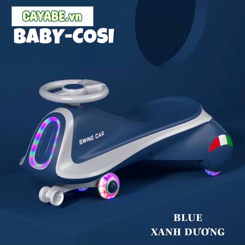 Xe lắc - xe chòi chân có đèn nhạc CAYABE Baby-Cosi màu xanh dương mã 02