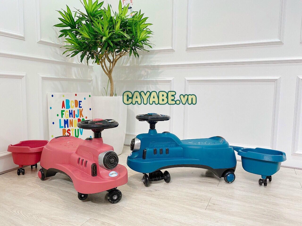 Xe lắc cho bé có đèn nhạc CAYABE Baby-Cosi màu xanh dương 01