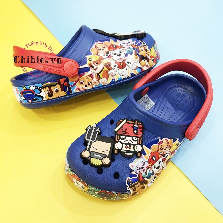 Dép cá sấu Crocs trẻ em Band chó cứu hộ Paw Patrol xanh dương