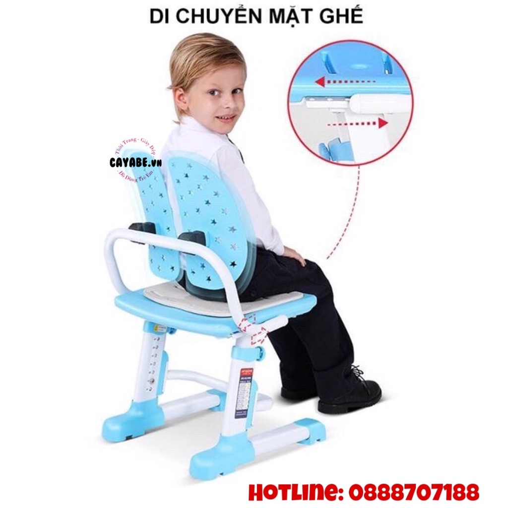 GHẾ HỌC SINH CHỐNG GÙ, CHỐNG CẬN MÀU XANH CB-001