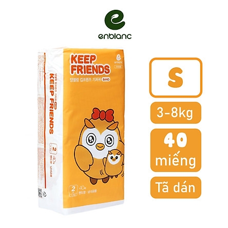 Tã bỉm dán nội địa Hàn Quốc Keep Friends Enblanc size S (3-8 kg) - 40 miếng/ bịch