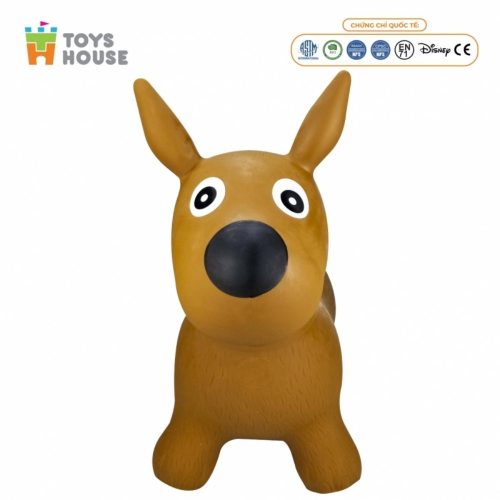 Thú nhún bơm hơi cho bé hình cún con CAYABE Toys House màu nâu PA1049