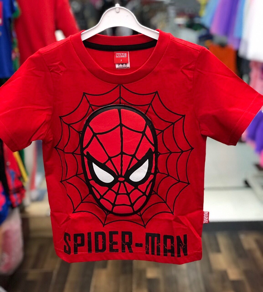 Áo thun bé trai người nhện Spiderman màu đỏ