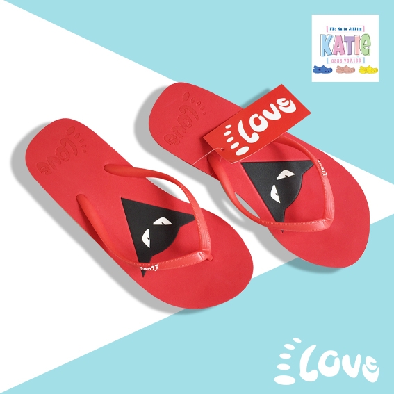 Dép Lào Feetlove 3 cm đỏ hình con dơi