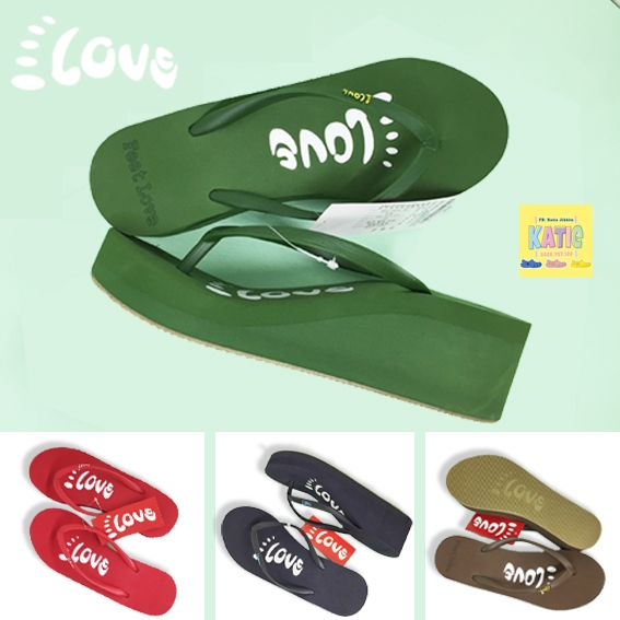 Dép kẹp nữ Feetlove 5 cm màu xanh lá logo Feetlove