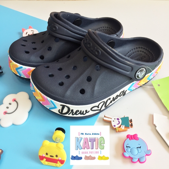 Dép cá sấu Crocs cho bé DREW màu xanh đen