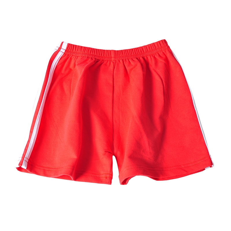 QUẦN SHORT BÉ GÁI CHẤT THUN COTTON MÀU ĐỎ SỌC THỂ THAO