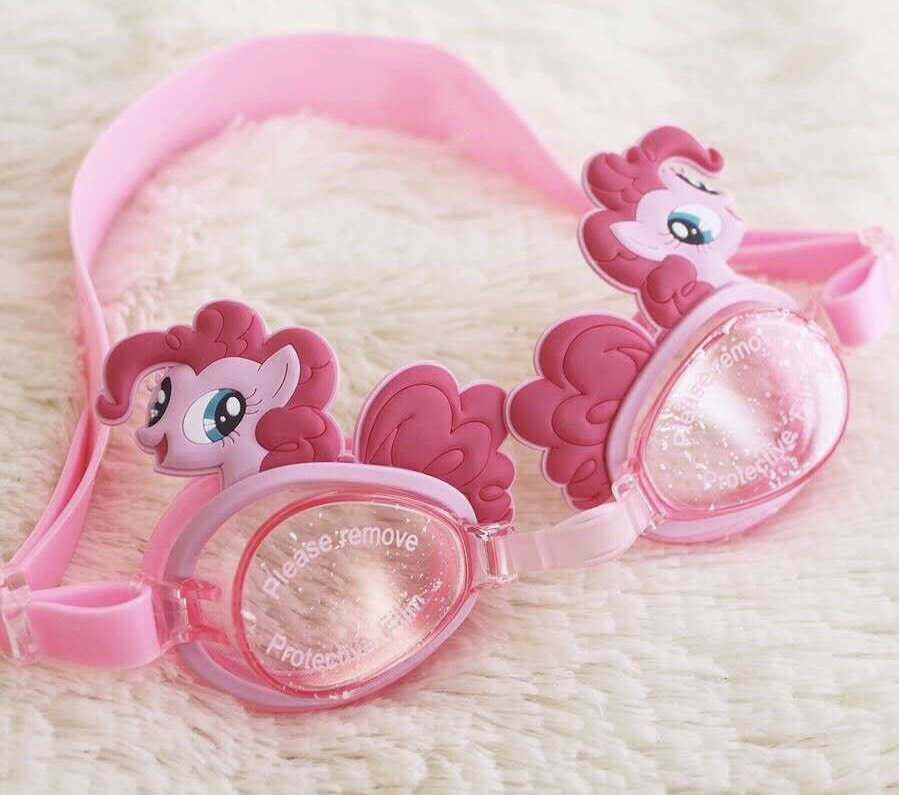 Kính bơi trẻ em chống tia UV hoạt hình Disney 3D ngựa Pony hồng M006