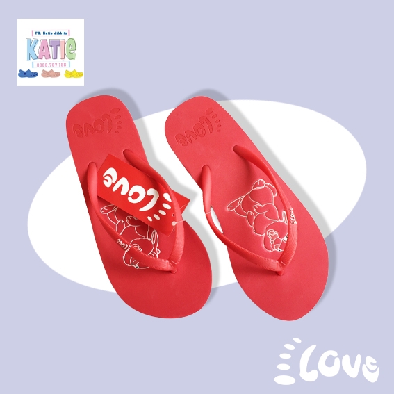 Dép Lào Feetlove 3 cm đỏ hình con thỏ