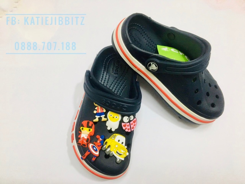 Dép cá sấu Crocs trẻ em Baya màu Xanh Đen
