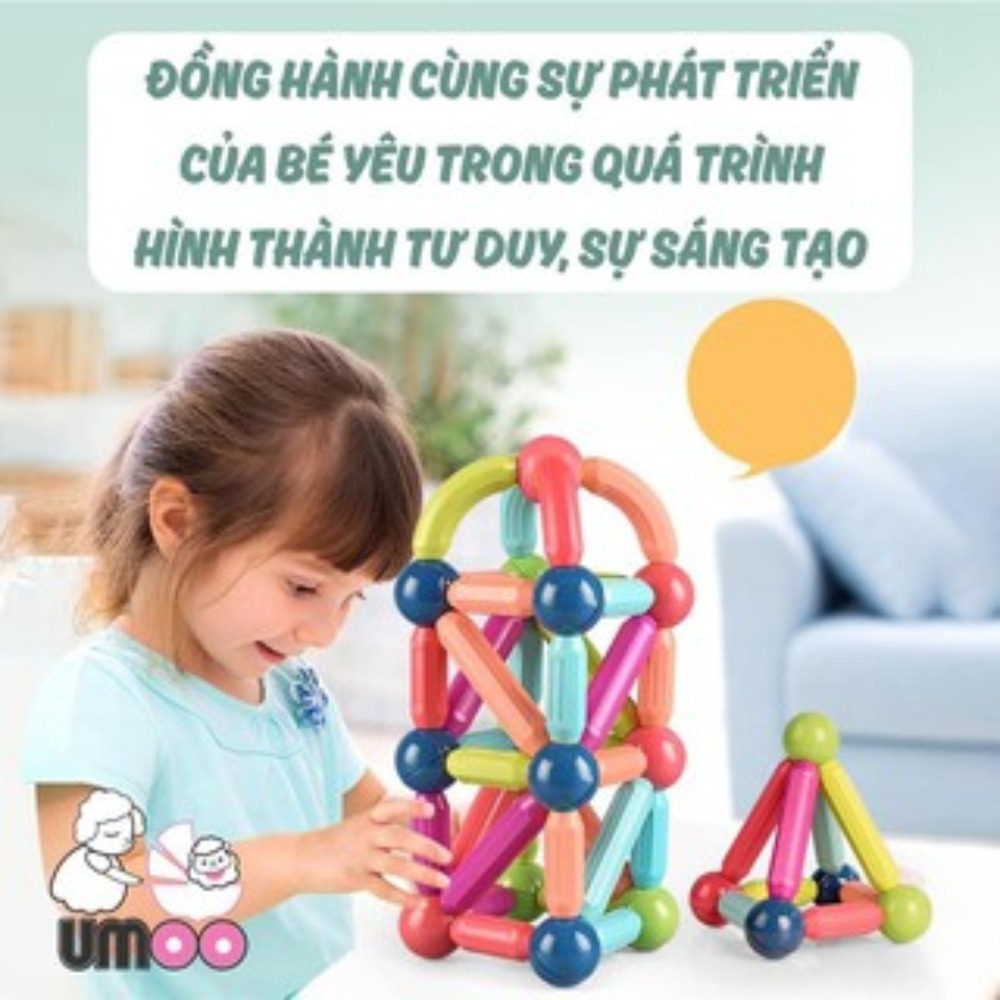 Bộ xếp hình nam châm từ tính cho bé sáng tạo