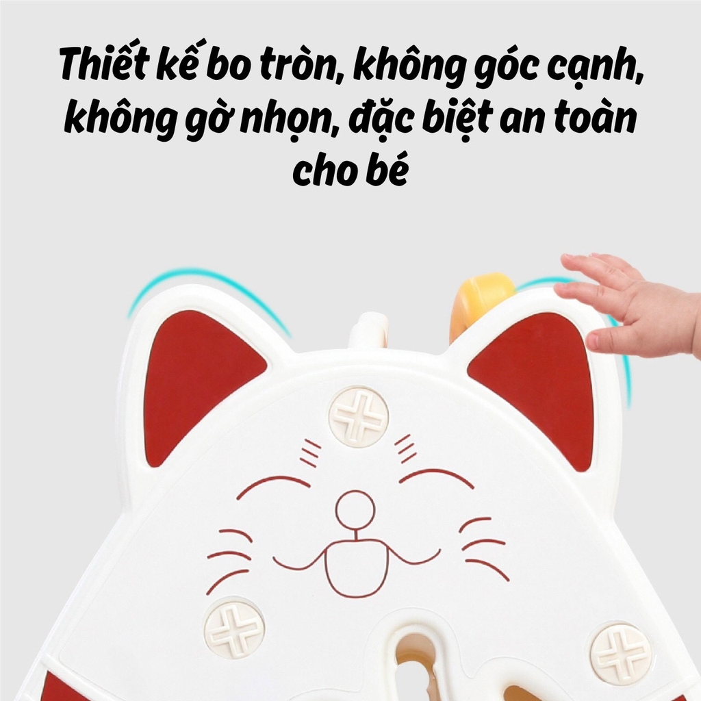 Bộ bảng vẽ - giá kệ sách - bàn học - ghế học mèo Kitty CAYABE Holla 4 trong 1 cho bé