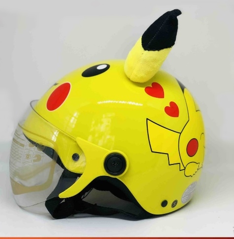 Mũ nón bảo hiểm trẻ em đi xe máy sừng Pikachu MT103KS - Asia Helmets