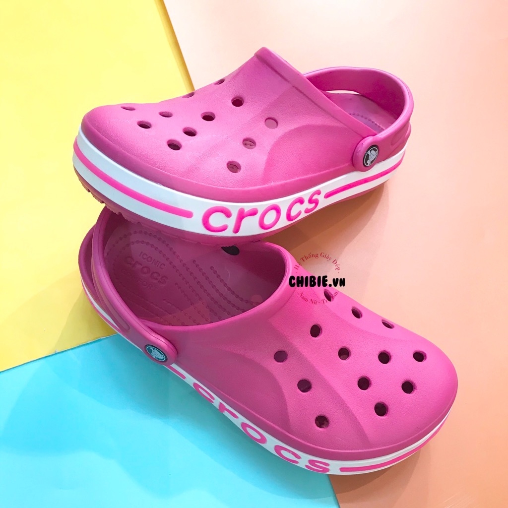Dép cá sấu Crocs Baya màu Hồng đậm