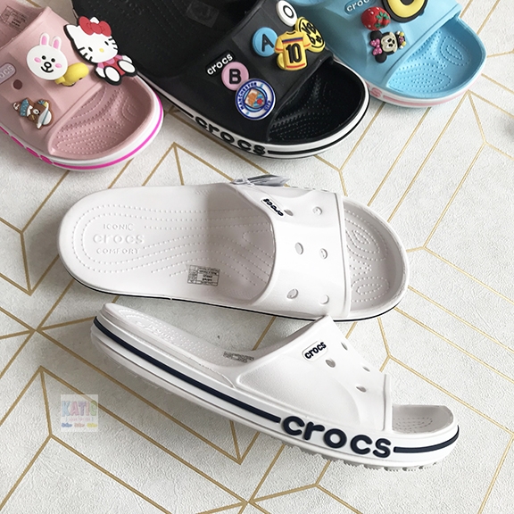 Dép cá sấu Crocs Baya quai ngang màu trắng