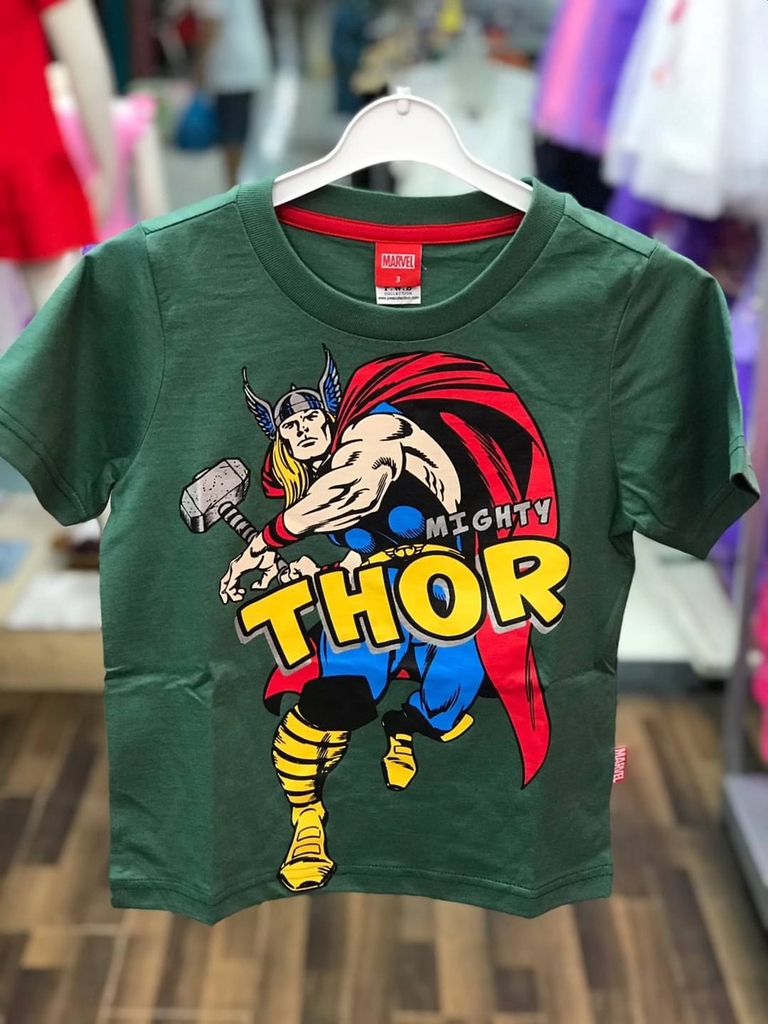 Áo thun bé trai màu xanh hình Thor