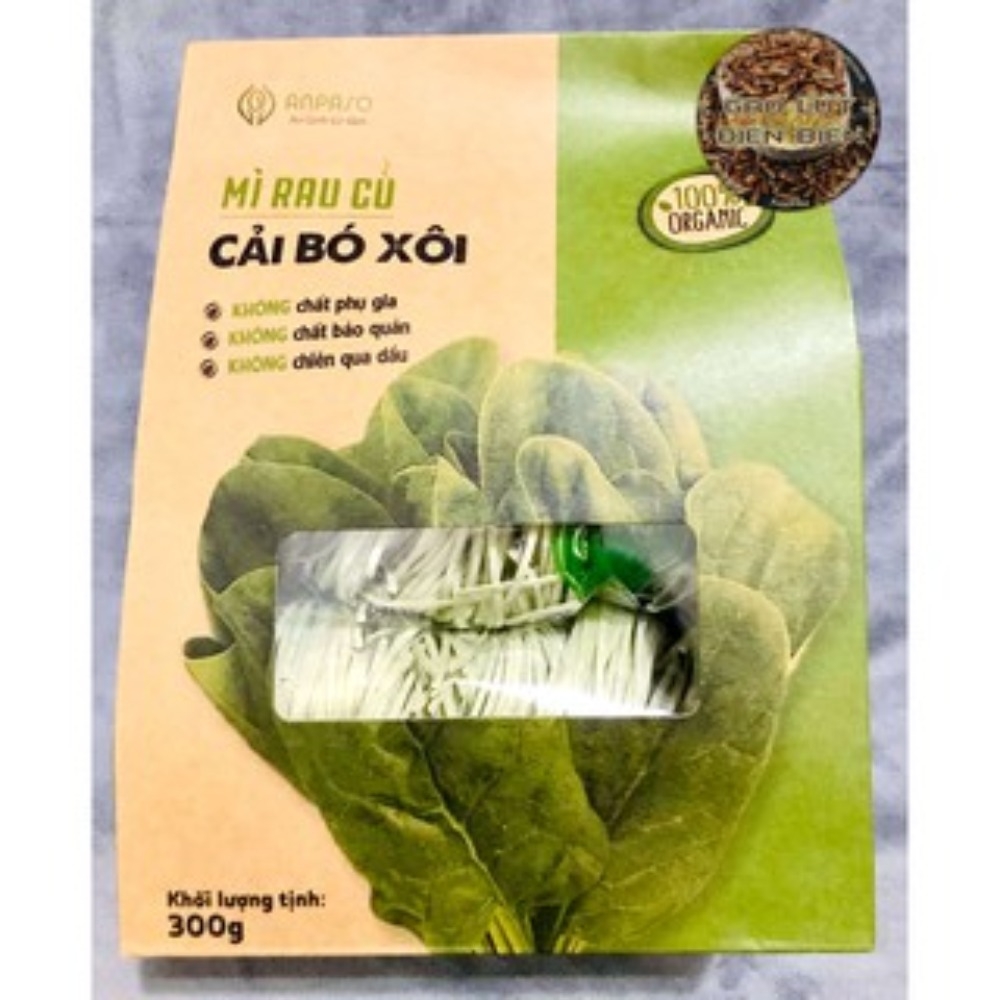 Mì ăn dặm hữu cơ cho bé cải bó xôi Organic Anpaso 300gr/120gr