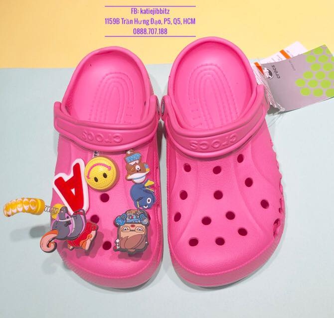 Dép cá sấu Crocs Baya CLASSIC màu hồng đậm